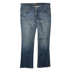 7 For All Mankind 7FAM Bootcut Ultra Low Rise Jeans Medium Wash Denim Womens 29